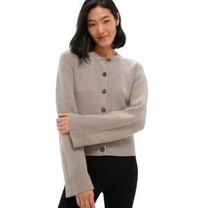 Jenni Kayne Cooper Cardigan Small Taupe Wool Cashmere Capsule Designer Sweater
